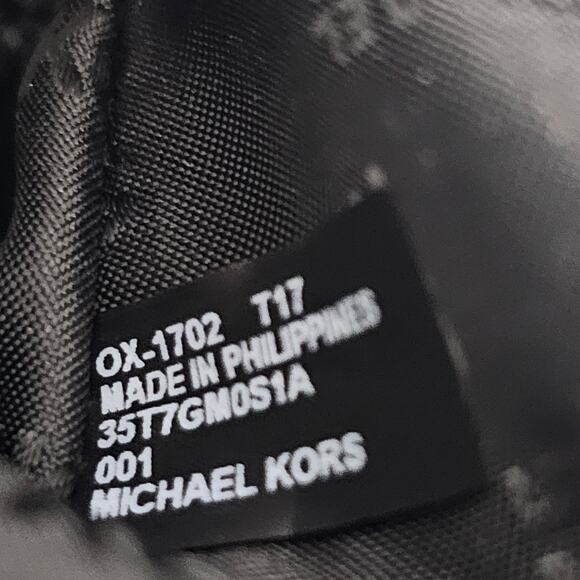 Michael Kors Black Saffiano Leather Center Stripe Dome Satchel - Picture 9 of 11